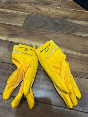 Yellow Men's Performance Football Gloves